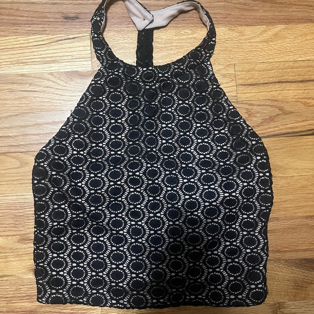 Cropped high neck tank top
